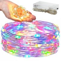 Girlianda 100 LED, maitinama baterijomis, 10 m., spalvota