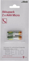 Telekom AAA rechargeable battery 1.2V/850mAh, 2-pack blister pack