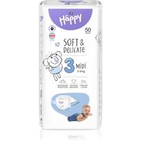 BELLA Baby Happy Soft&Delicate vienkartinės sauskelnės su kanalais Midi 5-9 kg 50 vnt.