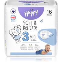 BELLA Baby Happy Soft&Delicate vienkartinės sauskelnės su kanalais Midi 5-9 kg 16 vnt.