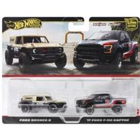 Hot Wheels Premium 2-pack Modeliukas 2017 Ford F150 Raptor & Ford Bronco R (yra Sandėlyje)