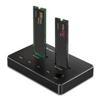 QOLTEC 52274 M.2 SSD drive docking station NVMe SATA USBC DUAL 2 x 2TB