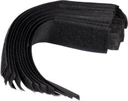 Dirželiai laidams su velcro | juodi | 150 mm / 10 vnt. (73850)