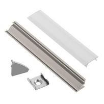 Profilis LED juostoms 1m aliuminis kampinis pilkas Eurolight
