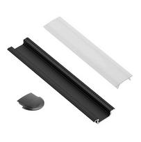 Profilis LED juostoms 2m aliuminis įfrezuojamas juodas Eurolight