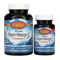 Carlson Labs Wild Caught Super Omega-3 Gems 1200 mg 100 + 30 softgels