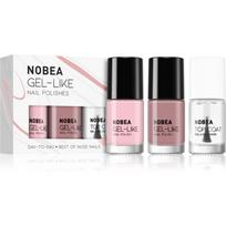 NOBEA Day-to-Day 3-Piece Nail Polish set with Top coat nagų lakų rinkinys Best of Nude Nails