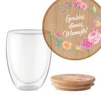 Dvigubo stiklo puodelis "Gražios dienos, Mamyte", 350ml