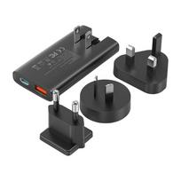 Mini travel wall charger Choetech PD6011 PD65W GaN slim USB-A+C (black)