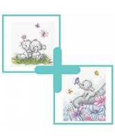 Rinkinių duetas: "Elephant Couple" ir "Elephant with Butterfly"