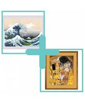 Rinkinių duetas: "The Great Wave off Kanagawa after K. Hokusai Artwork" ir "The Kiss"