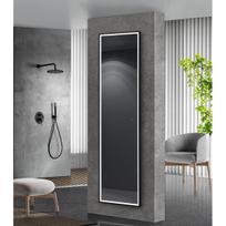 LEDIMEX NEW YORK veidrodis su led apšvietimu juodu matiniu rėmu 160x40cm