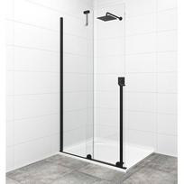 Dušo sienelė stumdomomis durimis SAT Walk-In Xmotion 120 cm juoda matinė