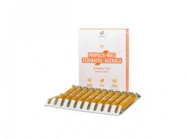 YVES PONROY PROPOLIS SU RAUSVAŽIEDE EŽIUOLE, ACEROLA, VITAMINAIS C IR D 20 AMP.