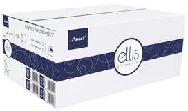 Lapiniai popieriniai rankšluosčiai ELLIS Professional V, 150 lapelių, 2 sl., baltos sp., celiuliozė