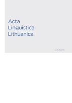 Acta Linguistica Lithuanica 89
