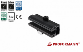 Stiklas/stiklas PV šoninis laikiklis S8, 5.5-9mm, juodas