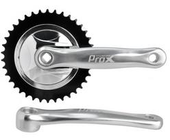 Priekinis žvaigždžių blokas ProX City Alu 1-speed  38T 170mm silver-black