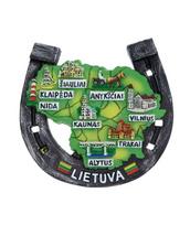 Magnetas Lietuvos žemėlapis pasagoje, 78 x 75 mm, pagamintas iš polirezino