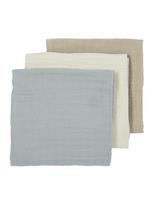 Marlinių (muslino) vystyklų komplektas, 3 vnt. 70x70, Meyco Baby (offwhite/light grey/sand)
