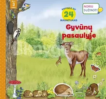 Gyvūnų pasaulyje. Knygelė su magnetukais - Laura Teller
