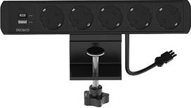Deltaco power panel, 5 sockets, 1x21W A+C USB charger, GST18 connection (1902242)
