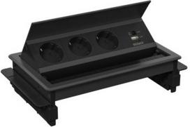 Deltaco you sink. Power panel, pop-up, 3 sockets, 1x21W A+C USB charger, GST18 connection (1902250)
