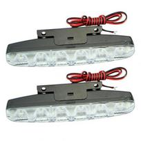 2 x Xenon White 6 LED Super Bright DRL dienos vairavimo žibintai rūko žibintai