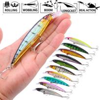 Minnow žvejybos masalo rinkinys Kietieji žvejybos masalai Swimbait Boat Topwater masalai upėtakių ešerių ešerių žvejybai 10 pcs