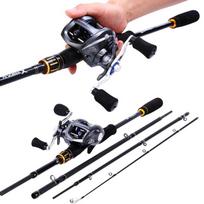 „Baitcast“ meškerės ritės kombinacija su 2,1 m / 2,4 m M „Power Travel“ užmetimo meškere ir 11+1 BB „Baitcaster“ rite 2.1m Rod with Right Reel