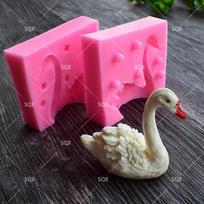 2vnt 3D gulbės formos silikoninė torto forma, šokoladinė forma, silikoninės muilo formos, virtuvės reikmenys