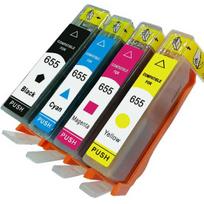 4 suderinamos kasetės, skirtos Hp 655 ir jo Deskjet 3525 4615 4625 5525 6520 6525