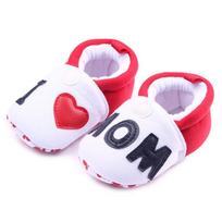 Puikūs mažylio vaikštynės kūdikiams batai apvalūs pirštai, minkšti šlepetės Batai I Love MOM 0-6m