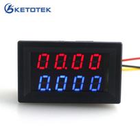 Skaitmeninis DC 200V 0-10A voltmetras Ampermetras Raudonas mėlynas LED dvigubas ekranas, skirtas 12v 24v automobilio įtampos srovei