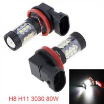 2vnt H8 H11 80W LED rūko vairuojamo automobilio priekinių žibintų lempučių lemputės super balta 6500K