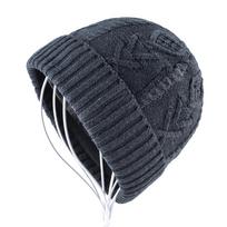 Vyriškos kepuraitės Kepurės Žieminė megzta vilnonė kepurė Dvisluoksnė Pridėti Aksominė mezgimo kepurė Vyriška Storesnė Beanie 57-59CM ruda
