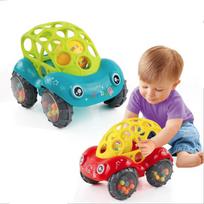 Kūdikių automobilinė lėlė žaislinė lovelė Mobiliojo varpelio žiedai Gutta Percha rankenos gaudymo kamuoliukai naujagimiui raudona