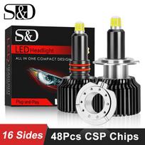 2vnt 48 CSP H1 H3 H7 LED lemputė H8 H11 9005 HB3 9006 HB4 Canbus 360 automobilio priekiniai žibintai 18000LM automatiniai rūko žibintai 4300K ​​6000K 4300K ​​balta geltona turbo lemputė H7 H1 šilta balta spalva