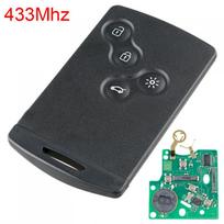 433Mhz 4 mygtukų nuotolinis automobilio raktų pakabukas PCF7952 lustas, tinkantis Koleos Renault Megane Scenic Laguna Clio