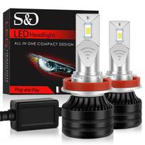 2vnt Led H1 H4 H7 H11 18000LM 80W automobilio priekiniai žibintai balti H3 9005 HB3 9006 HB4 LED auto priekiniai žibintai rūko žibintų lemputės DC 12V 6000K H3