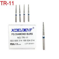 10 vnt Dantų laboratorijos deimantiniai grąžtai poliravimo lygintuvai balinamieji vidutiniai FG 1,6 mm aukščio rankinis instrumentas TR-11