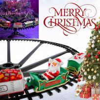 Kalėdų traukinio elektriniai žaislai Kalėdų eglutės papuošimas traukinio bėgių rėmas Railway Car with Sound&Light Rail Car Kalėdinės dovanos