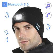 Winter Beanie belaidės Bluetooth ausinės lauko dviračių kepurė LED šviesos muzika šilti mezgimo kepurės