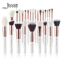 Jessup Pearl White/Rose Gold Profesionalūs makiažo šepetėliai 25 vnt šepetėliai Make up Brush Tools Kit Pagrindo rinkinys Powder Blushes Beauty perlų baltos spalvos/rožinio aukso spalvos