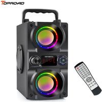 40 W nešiojamasis  Bluetooth  garsiakalbis su žemųjų dažnių garsiakalbiu belaidžiu stereo žemų dažnių garsiakalbiais lauko vakarėliui. Palaiko nuotolinio valdymo pultą FM radijas RGB LED lemputės juoda