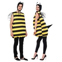 Suaugusiųjų unisex kamanės kostiumas, geltonas dryžuotas bičių vakarėlis Cosplay puošni suknelė scenos apranga One size