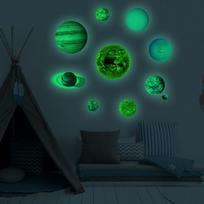 3D planetos saulės sistemos fluorescencinė sieninė lazdelė Visatos planetos galaktika vaikų kambario šviečiantys sienų lipdukai 1 set