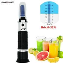 Refraktometras 0–32 % Brikso rankinis optinis cukraus alaus Brikso testo ATC vaisių cukraus matuoklis Refractometer 0-32% Brix bedugnė