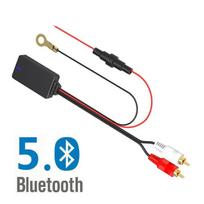 5V-12V automobilis 2RCA Bluetooth 5.0 belaidžio ryšio adapteris AUX muzikos mikrofonas