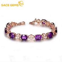 SACE GEMS cirkonio apyrankės papuošalai geometriniai karoliukai grandinės jungtis apyrankės mados puiki vestuvių dovana merginoms moterims violetinė